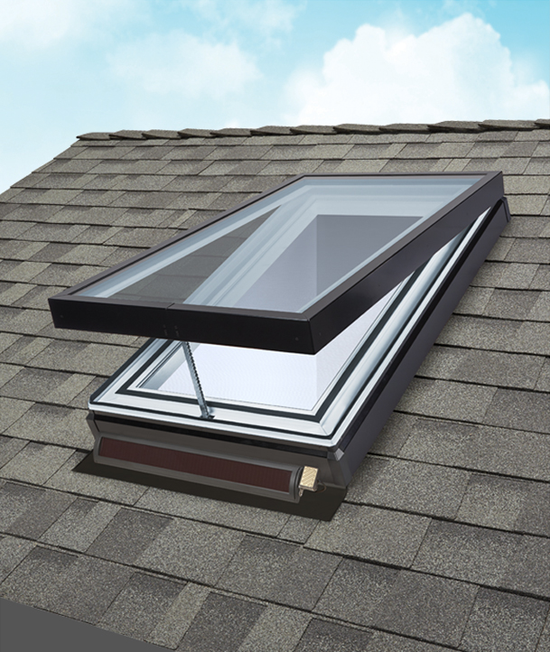 Solatube solar-powered skylight on a roof.