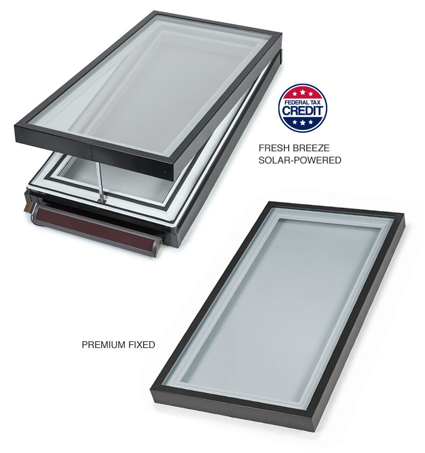 HSE Performance Series Skylight models, fixed and solar-powered.